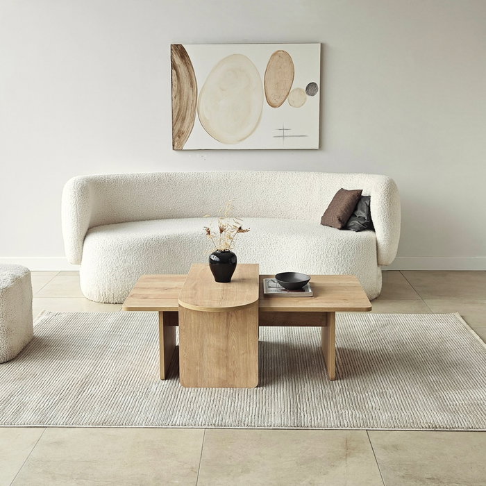 Hanah Home Juego de Mesas de Café Bronce y Roble Zafiro